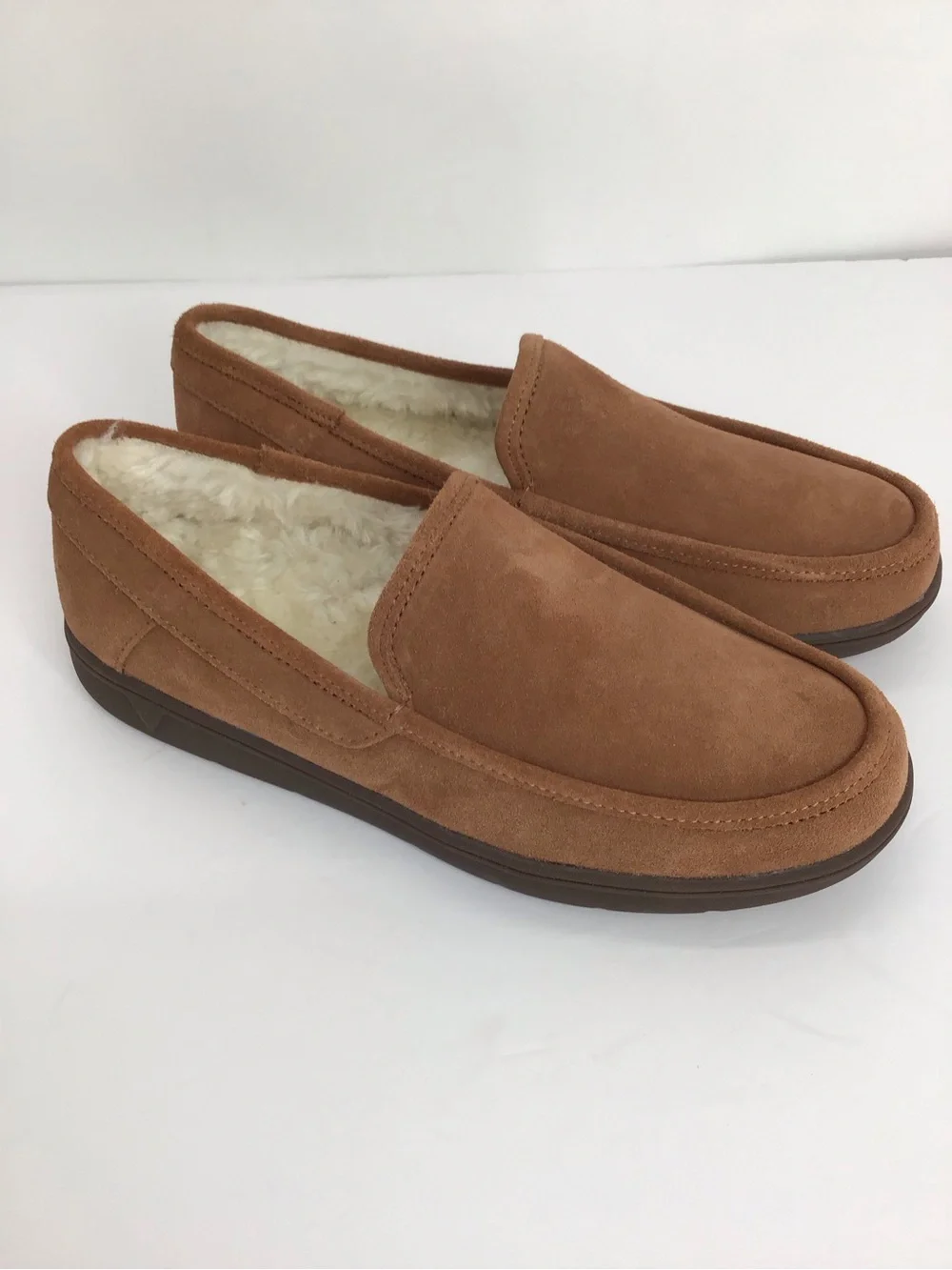 Vionic NWOT Men Gustavo Suede Faux Shear Slipper Water  display picture 1
